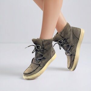 🧊‎ Cougar Fabiola Suede Waterproof High-Top Sneaker Boots Gray Sz 10M